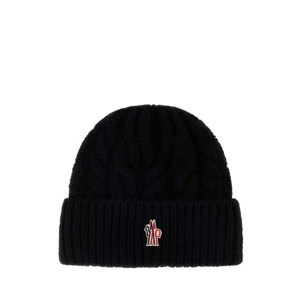 Moncler Grenoble Women Black Wool Blend Beanie Hat